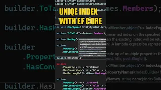 How To Create A Unique Index With EF Core #shorts