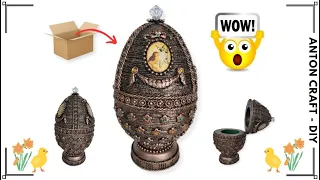 How to make an EASTER EGG from cardboard Cómo hacer un HUEVO DE PASCUA con cartón - Faberge style 😍👌