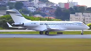 DECOLAGEM DO JATO DE 250 MILHÕES DE REAIS - BOMBARDIER GLOBAL 6000 PT-RBZ