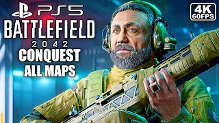 BATTLEFIELD 2042 Gameplay Walkthrough CONQUEST All Maps (So Far) [PS5 4K 60FPS] - No Commentary