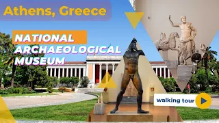 Greece Athens National Archaeological Museum walking tour 4k video