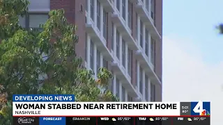 Woman stabbed near retirement home