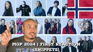 🇳🇴 Norsk Melodi Grand Prix (MGP) 2024 | FIRST REACTION (snippets) 🇳🇴