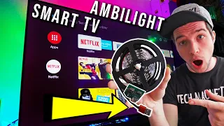 USB AMBILIGHT for SMART TVS (No Raspberry PI) feat. CHiQ Android TV