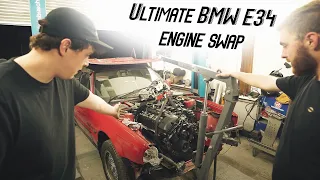 Ultimate BMW E34 engine swap begins! M54B30 POWER!! E34 M54 SWAP EP1