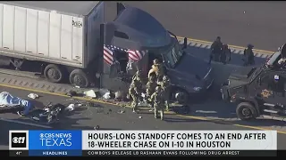 18-wheeler police chase, stand-off ends with SWAT pulling driver out of truck in Houston