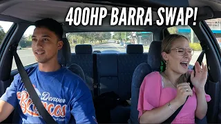 Scaring my Girlfriend in my BARRA Swapped EF Falcon!