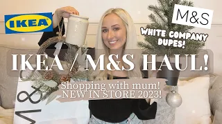 IKEA SHOP & HAUL! M&S HAUL! Affordable Christmas decor White Company dupes! Neutral festive styling