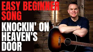 How to Play Knockin On Heaven's Door Bob Dylan ( Super Easy Beginner Guitar Lesson Tutorial)