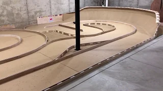 Custom Indoor RC track with high bank turns for 1/18 and 1/24 scale vehicles