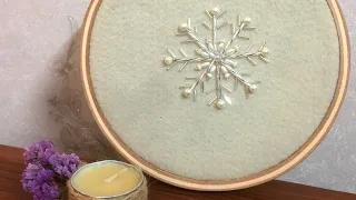 How to embroider a snowflake /all over snowflake design for dress / beadwork