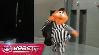 Youppi! goes trick-or-treating at the Bell Centre