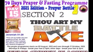 Day 15 MFM 70 Days Prayer & Fasting Programme 2021.Prayers from Dr DK Olukoya, General Overseer, MFM