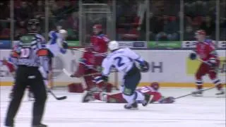 Травма Николая Прохоркина / Nikolai Prokhorkin gets injured by blocking the puck