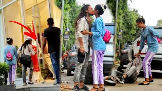 Beggar निकला Juhu Mall का मालिक || Lips Kissing prank || Ishaan Khan