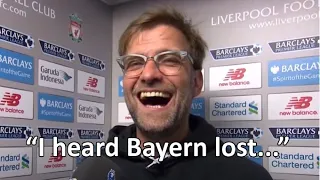 Klopp: "I heard Bayern lost hahahaha" | Klopp Bayern Interview