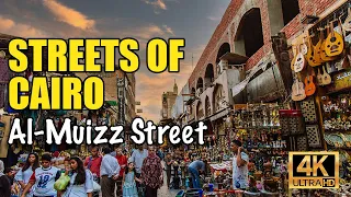 🇪🇬 Cairo, Egypt Walking Tour | Historical al-Mu'izz Street at Sunset | 4K HD - 60fps