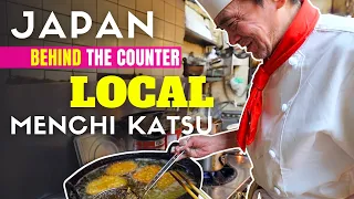 Behind the Counter at a Local Japanese Menchi Katsu Restaurant