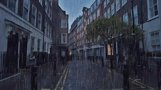 Morning Rain Sounds in The City of London, Relaxing Ambience for Sleep and Study.