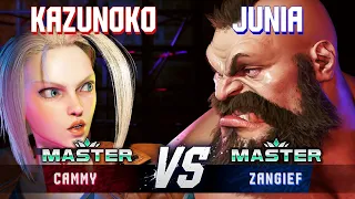 SF6 ▰ KAZUNOKO (Cammy) vs JUNIA (Zangief) ▰ Ranked Matches ▰ High Level Gameplay