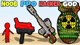 NOOB vs PRO vs HACKER vs GOD in Human Gun Craft Weapon Run - TikTok Gameplay Video 2024