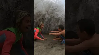 Huge Wave Washes Kids Away #shorts #dangerous