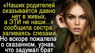 "Наших родителей давно нет, а ЭТИ самозванцы" - плакала сестра. Но когда узнала, что задумал брат