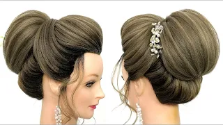 Wedding High Bun. Hairstyle For Long Hair