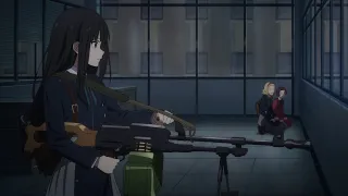 Takina ignores orders and shoots a machine gun / Lycoris Recoil