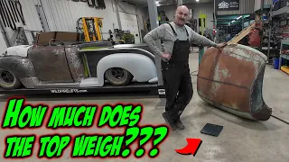 What does the top weigh for our 49 GMC Roadster Pickup?
