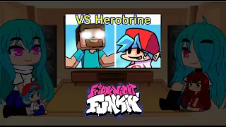 FNF OG Reaction - VS Herobrine Mod (BF, GF, Sky, NuSky)