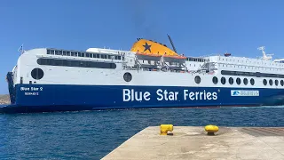 Άφιξη blue star 2 στο λιμάνι της παρου