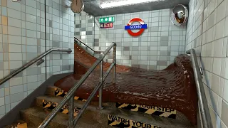 Chocolate floods the metro - Blender animation