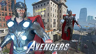 Marvel's Avengers Game - Thor MCU Movie Suit Free Roam Gameplay! [4K 60fps]