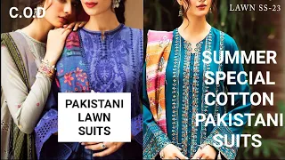 Pakistani Lawn suits| cotton Pakistani suits single piece bhi milega COD pe | printed Pakistani suit