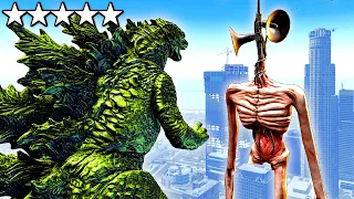 GODZILLA INVADES The City To FIGHT SIREN HEAD! (Who Will Win!?) - GTA 5 Mods Funny Gameplay