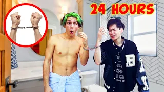 Handcuffed To My NEW ROOMMATE for 24 HOURS (GONE WRONG) | NichLmao