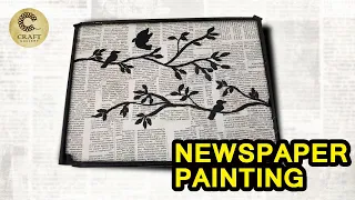 Newspaper Canvas Painting For Beginners | Newspaper wall Decor | Newspaper Crafts | Home Decoration