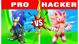 Sonic Forces PRO vs HACKER | I Play Perfect with Boscage Maze Sonic Until I Met Super Shadow Hacker