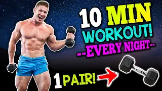 10 MIN AT HOME "FULL BODY" WORKOUT! (DUMBBELLS ONLY!)
