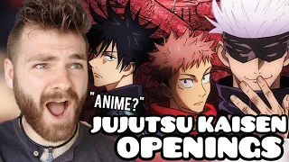 First Time Reacting to "JUJUTSU KAISEN Openings & Endings" | Non Anime Fan!