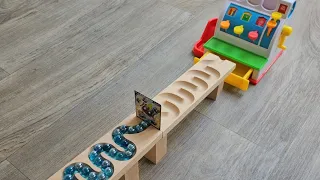 Marble Run Race ASMR☆HABA Slope & wooden & Haribo Gold Bear Gummy #32