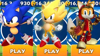 Sonic Dash - Classic Sonic vs Super Sonic vs Dragonclaw Tails -All Characters Unlocked - Gameplay