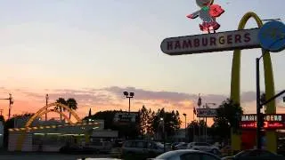 Oldest McDonalds Downey CA Sunset timelapse