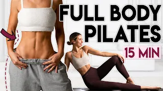 TONING FULL BODY PILATES WORKOUT 🔥 Body Fat Burn & Sculpt | 15 min