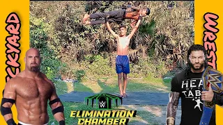 WWE home Wrestling Roman Reigns versus Goldberg Full Match Elimination chamber #wwe