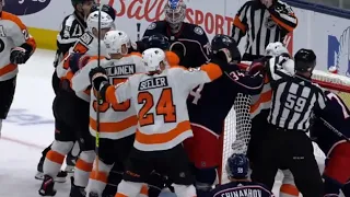 Columbus Blue Jackets Vs Philadelphia Flyers Scrum