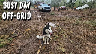 RAIN PASSES TIME TO GET IT tiny house, homesteading, off-grid, cabin build, DIY, HOW TO, saw mill