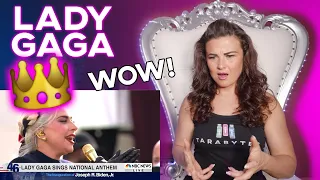Vocal Coach Reacts to Lady Gaga Performing The National Anthem