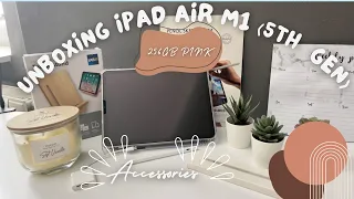 iPad Air 5 unboxing, 256 GB PINK | setup + accessories